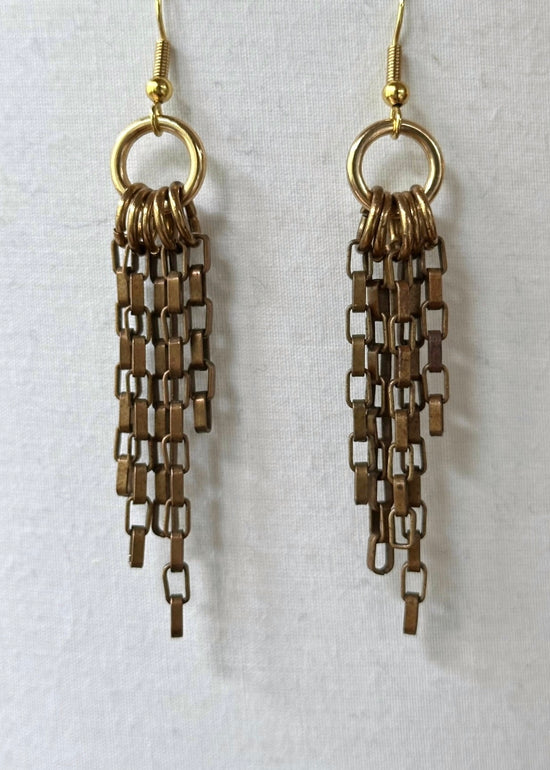 Image Title Brass Chandelier Earrings
